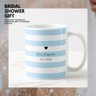 Cute Heart Bride Mugg något Blue Rand