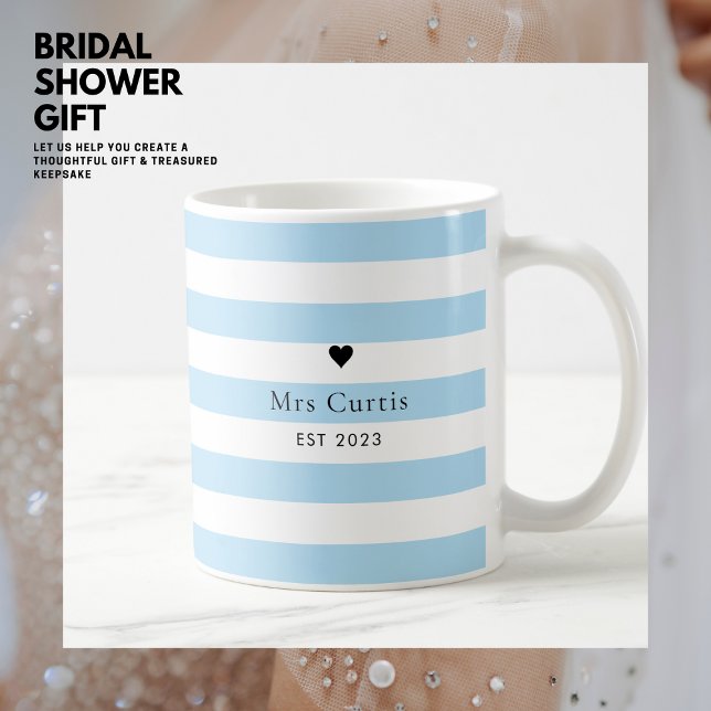 Cute Heart Bride Mugg något Blue Rand (Skapare uppladdad)