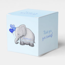 Cute Heart-bubblor Elephant Blue Pojke Shower Presentaskar