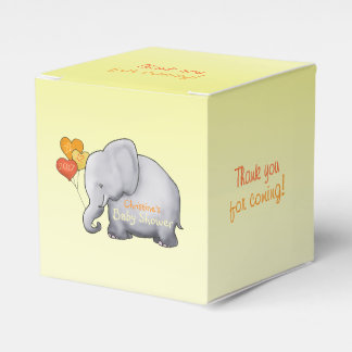 Cute Heart-bubblor Elephant Neutralt Baby Shower Presentaskar