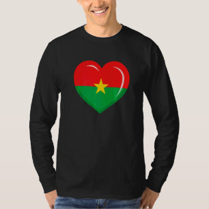 Cute Heart Burkina Faso Flagga Manar Kvinnor Patri T Shirt