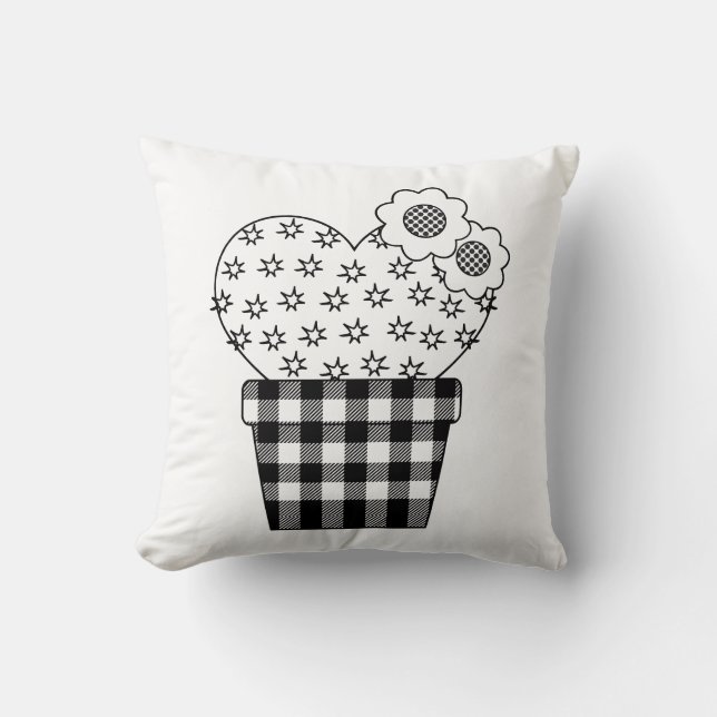 Cute Heart Cactus Play Plant Pot Kudde (Framsida)