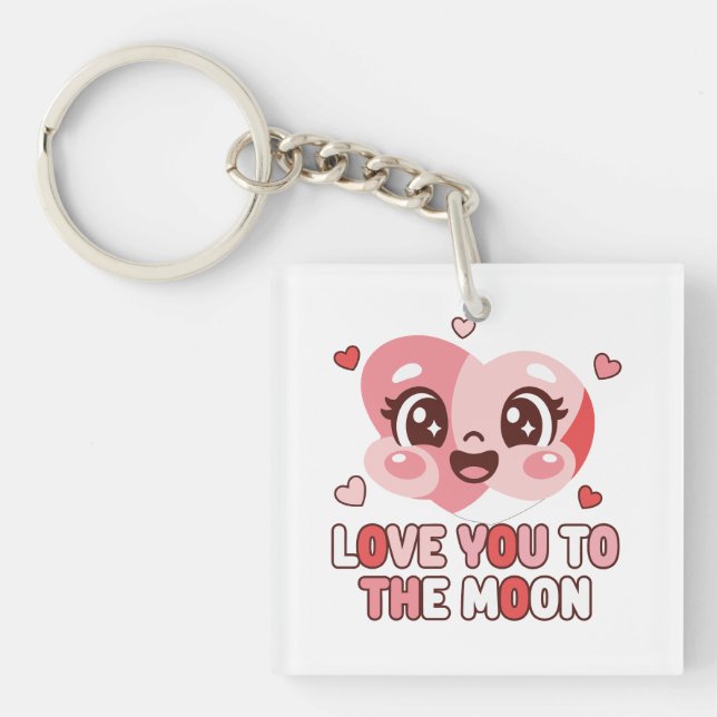 Cute Heart Character Love You To The Moon (Framsidan)