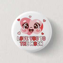 Cute Heart Character Love You To The Moon Knapp