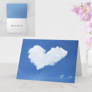 Cute Heart Cloud Blå himmel Modern Alla hjärtans d Kort