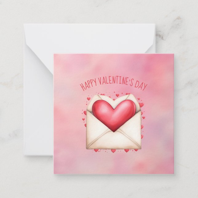 Cute Heart Day Valentine Day Cards Anteckningskort (Framsida)