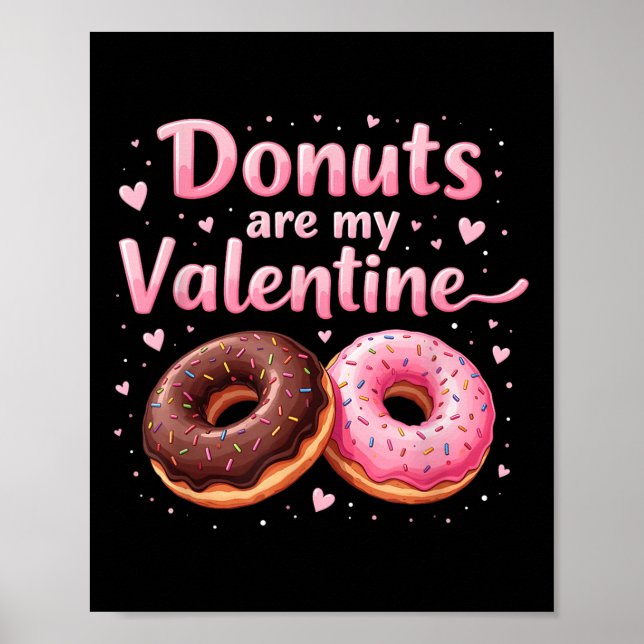 Cute Heart Donut med Rosa Frossa Donuts är min Poster (Framsidan)