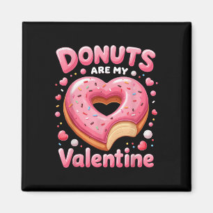 Cute Heart Donut med Rosa frossa Valentines day Magnet