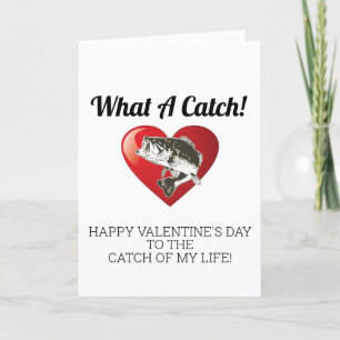 Cute Heart Fish Vilken atch Kärlek Valentindag Helgkort
