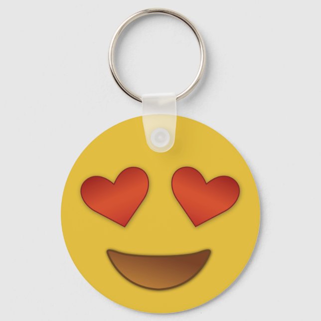 Cute Heart för Öga emoji Nyckelring (Framsida)