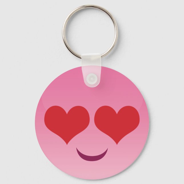 Cute Heart för Öga Rosa emoji Nyckelring (Framsida)