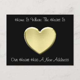 Cute Heart från Guld Ny adress Meddelande Vykort