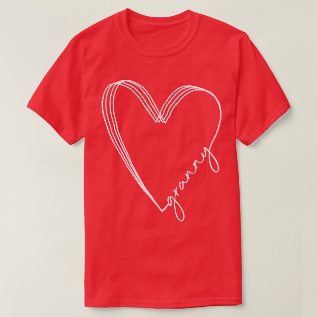 Cute Heart Granny Mors dag T Shirt (Design framsida)