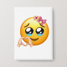 Cute Heart Hands Emoji Pin - Coquette Aesthetic Knapp