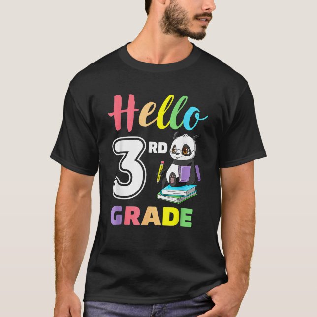 Cute Heart Hello 3rd Grade First Day Back To Schoo T Shirt (Framsida)