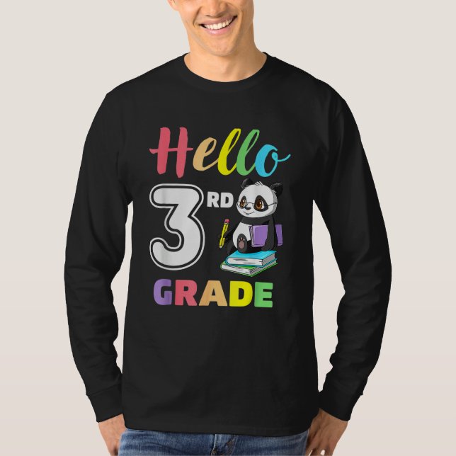 Cute Heart Hello 3rd Grade First Day Back To Schoo T Shirt (Framsida)