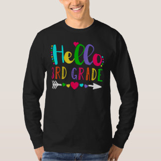Cute Heart Hello 3rd Grade First Day Back To Schoo T Shirt