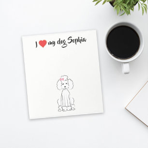 Cute Heart I Kärlek min Hund Anpassningsbar Whimsi Anteckningsblock