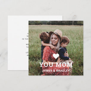 Cute HEART KÄRLEK DIG MAMMA födelsedagen Anteckningskort