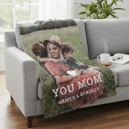 Cute HEART KÄRLEK DU MAMMA Mors dag Photo Fleecefilt