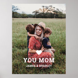 Cute HEART KÄRLEK DU MAMMA Mors dag Photo Poster