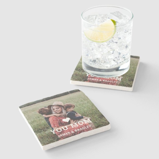 Cute HEART KÄRLEK DU MAMMA Mors dag Photo Stenunderlägg (Sidan)