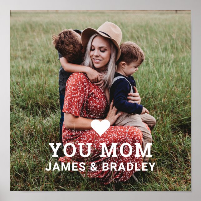 Cute HEART KÄRLEK DU MAMMA Mors dag Poster (Framsidan)