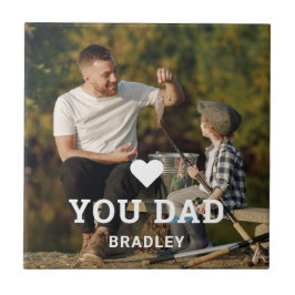 Cute HEART KÄRLEK DU PAPPA Photo Namn Kakelplatta