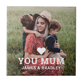 Cute Heart Kärlek You Morsa Mors dag Photo Kakelplatta