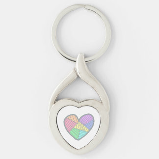 Cute heart key chain twisted heart silverfärgad nyckelring