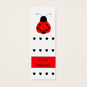 Cute Heart Ladybug Bookmark Litet Visitkort