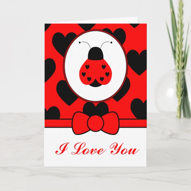 Cute Heart Ladybug-kort Kort (Framsida)