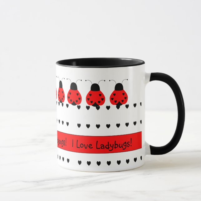 Cute Heart Ladybug Mugg (Höger)
