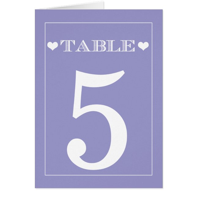 Cute Heart Lavender Bröllop Bordsnummer Cards Hälsningskort (Framsidan)