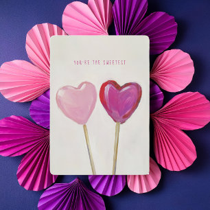 Cute Heart Lollipops den sötaste Alla hjärtans dag Julkort
