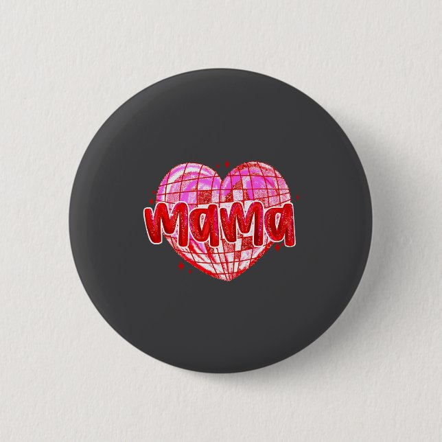 Cute Heart Mama Valentines Day Mom Wife  Knapp (Framsida)