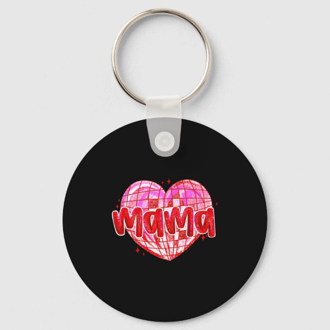 Cute Heart Mama Valentines Day Mom Wife  Nyckelring (Framsida)
