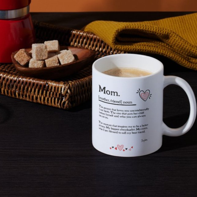 Cute Heart Mamma Dictionary Mors dag Kaffemugg (Cute Heart Mom Dictionary Mother's Day Coffee Mug)