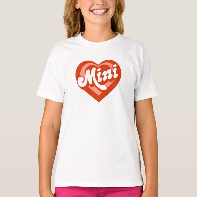 Cute Heart Mamma Mini Mor-dotter T Shirt (Framsida)