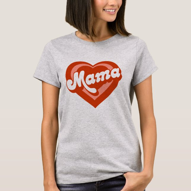 Cute Heart Mamma Mini Mor-dotter T Shirt (Framsida)