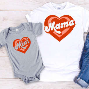 Cute Heart Mamma Mini Mor-dotter T Shirt