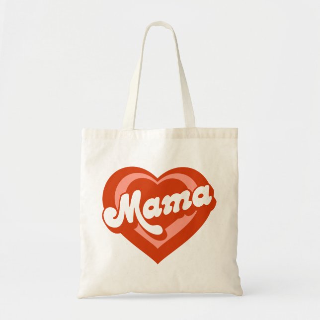 Cute Heart Mamma Mini Mor-dotter Tygkasse (Framsidan)
