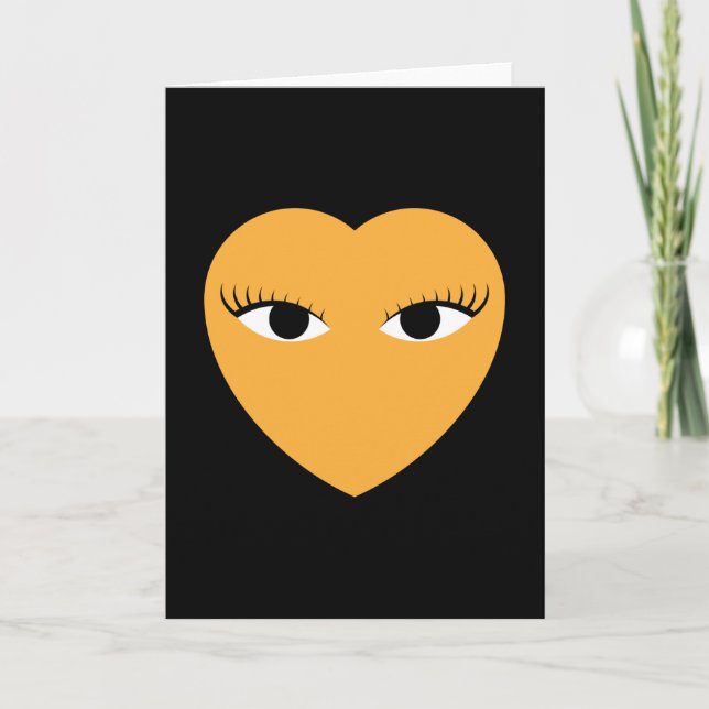 Cute Heart med Ögon Card Kort (Framsida)