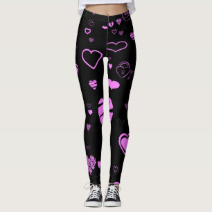 Cute Heart Modern Orchid Leggings