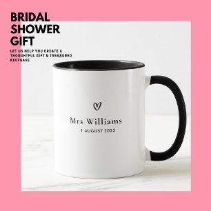 Cute Heart Modern Personlig mugg för Bride