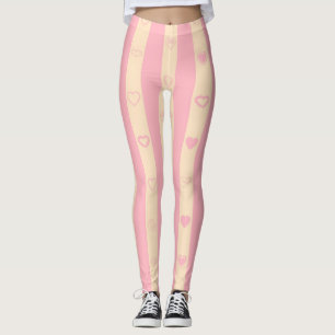 Cute Heart Modern Rosa Rand Leggings