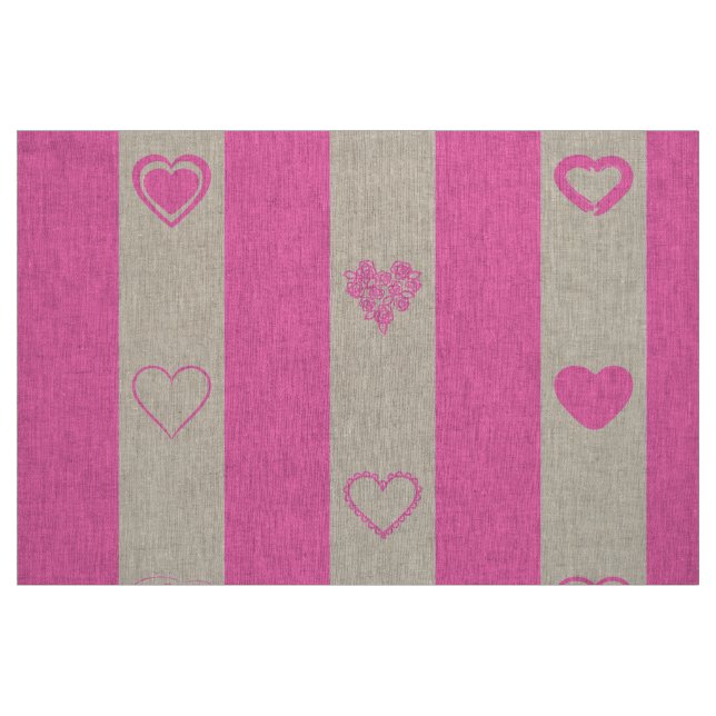 Cute Heart Modern Rosa Rand Tyg (Fat Quarter)