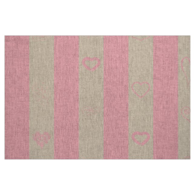 Cute Heart Modern Rosa Rand Tyg (Fat Quarter)