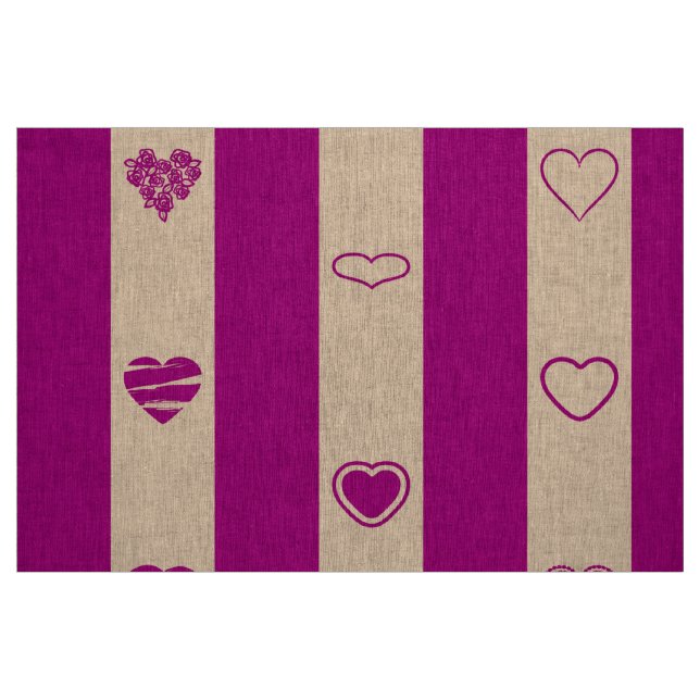 Cute Heart Modern Royal Fuchsia Rand Tyg (Fat Quarter)