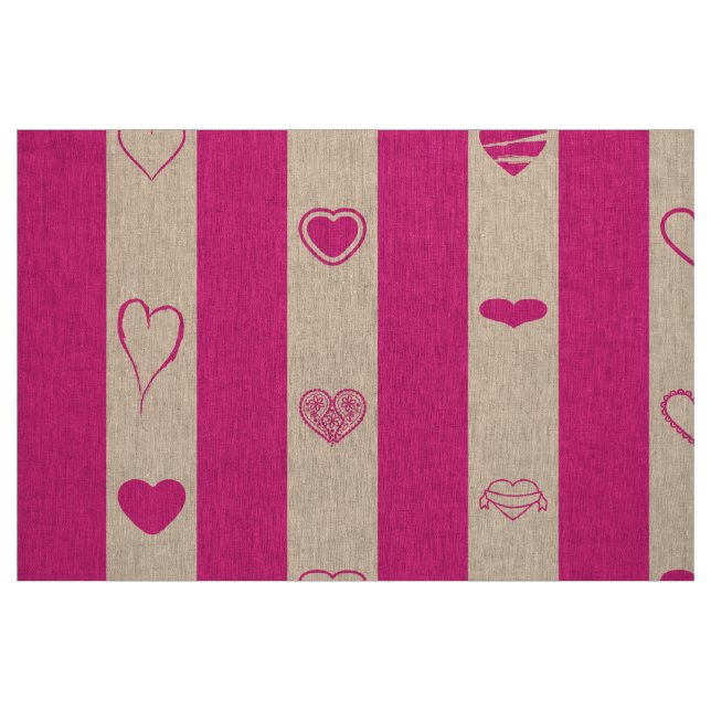 Cute Heart Modern Shock rosa Rand Tyg (Fat Quarter)